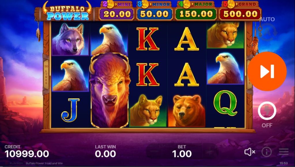 Buffalo power hold and win gameplay